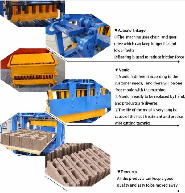 Hollow Block Machine with a 8inches Qt4-24 Concrete Interlocking Brick Machine Nigeria