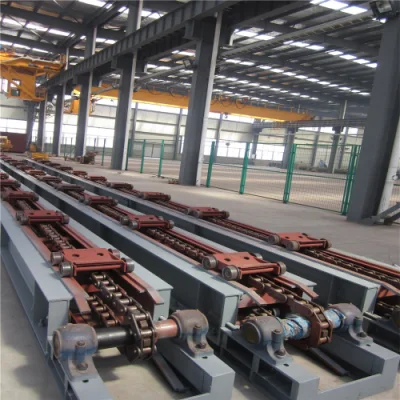 Sistema di trasporto automatico a catena per stampi in calcestruzzo prefabbricato